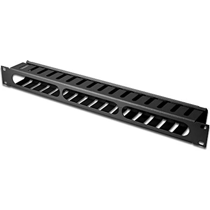 DIGITUS Kabelmanagement-Käfig - 1HE - Rangier-Panel - 19-Zoll - Kabel-Durchführung - Abnehmbare Blende - Schwarz – Bild 2