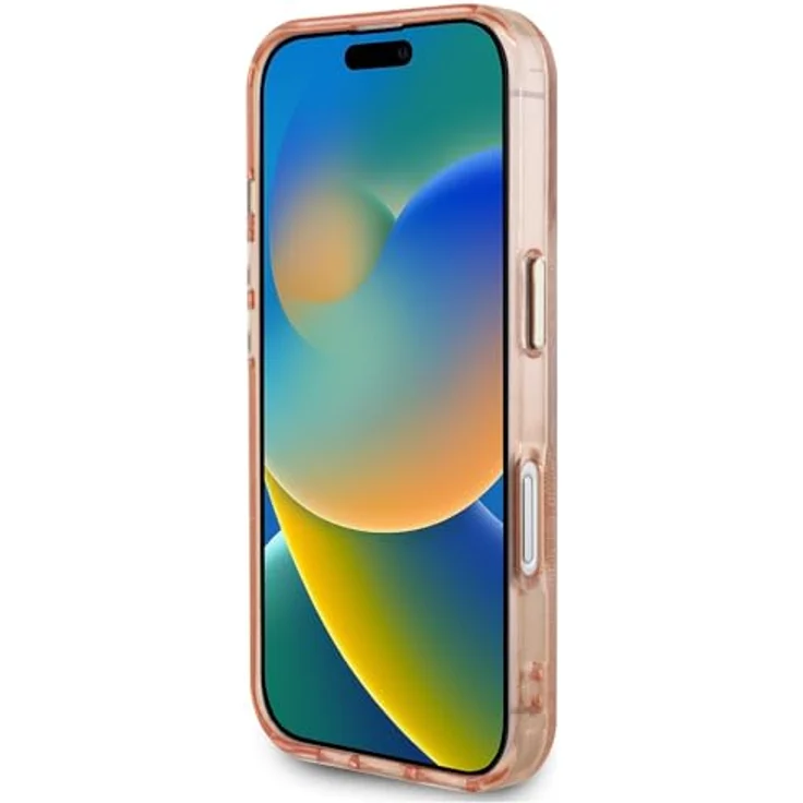 CG MOBILE Guess IML Metall Glitzer 4G Circle Triangle, MagSafe kompatible Handyhülle für iPhone 16, Rosa – Bild 5