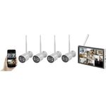 Sygonix Funk-Überwachungskamera-Set SY-5046554 8-Kanal mit 4 Kameras 1920 x 1080 Pixel 2.4 GHz, inkl. 25,6 cm LCD Monitor