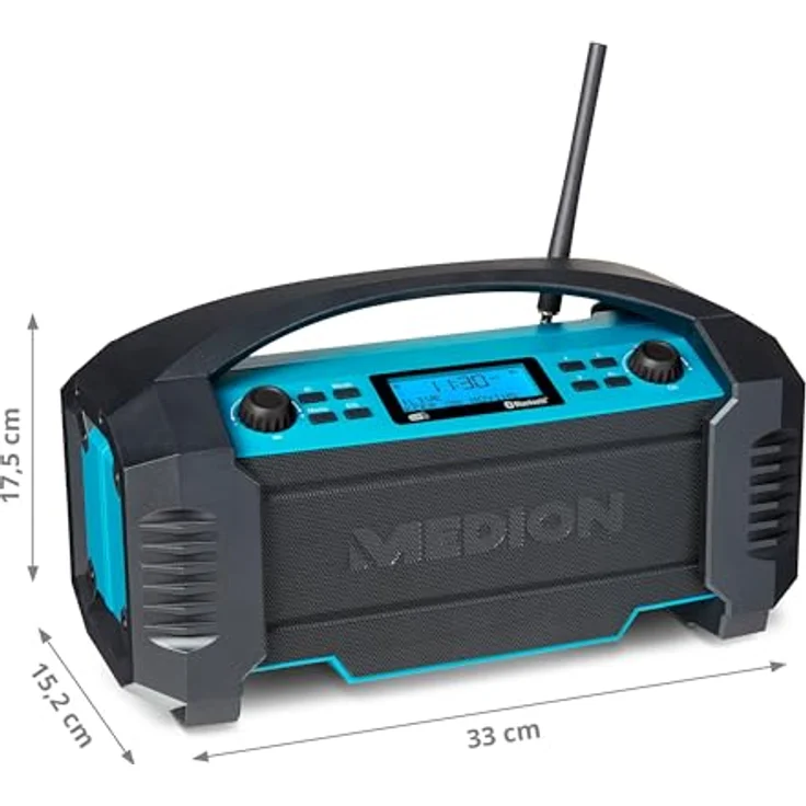 Medion® LIFE® E66050 Baustellenradio, tragbares DAB+/FM/AM Radio mit 15 W, Bluetooth 5, spritzwassergeschützt, blau – Bild 7