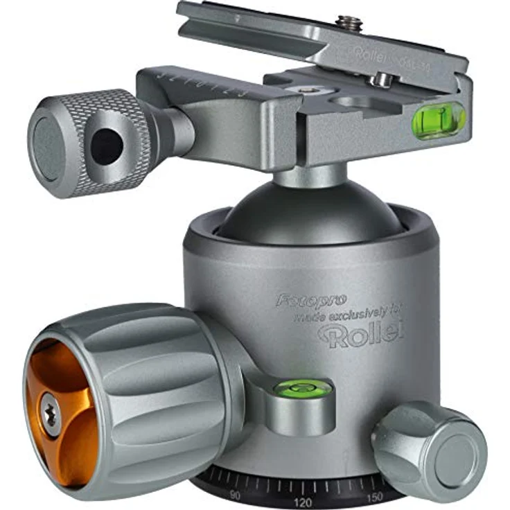 Rollei Lion Rock Stativkopf 20 - Robuster 360° Panorama Kugelkopf aus Aluminium mit Einer Belastbarkeit von bis zu 20 kg, Arca Swiss kompatibel, inkl. Schnellwechselplatte – Bild 2
