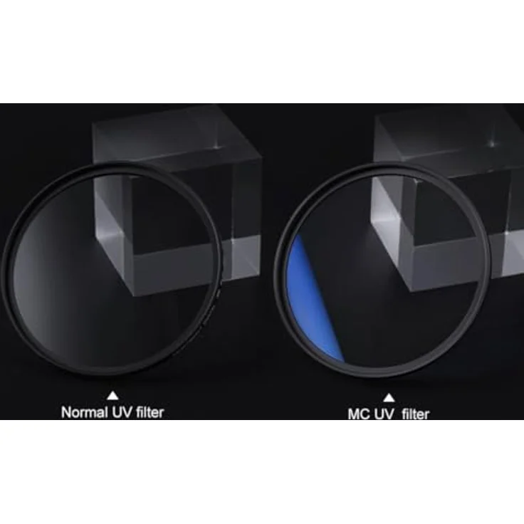 K&F Concept MC UV Filter 77mm, antireflektierend blauschichtend, 94% Lichtdurchlässigkeit, ultradünner Rahmen – Bild 4