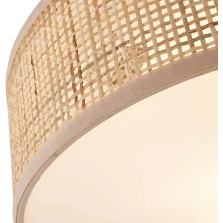 Qazqa - Orientalisch Orientalische Rattan Deckenleuchte Trammy 30cm - LED geeignet E27 - Naturel/Beige/Weiß – Bild 4