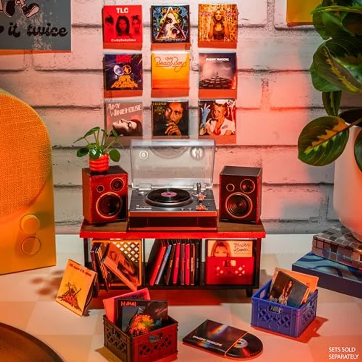 MGA's Miniverse Real Music Mini-Plattenspieler, Sammlerstück mit 1 Mini-Vinyl-Schallplatte, Retro-Design, kompatibel mit Miniverse-Vinyls, geeignet ab 8 Jahren – Bild 5