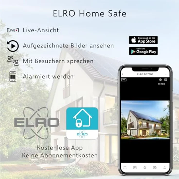 ELRO CO7000 Außen WiFi IP Sicherheitskamera mit Bewegungssensor und Nachtsicht - Full HD 1080P Überwachungskamera - IP66 Wasserdicht – Bild 4