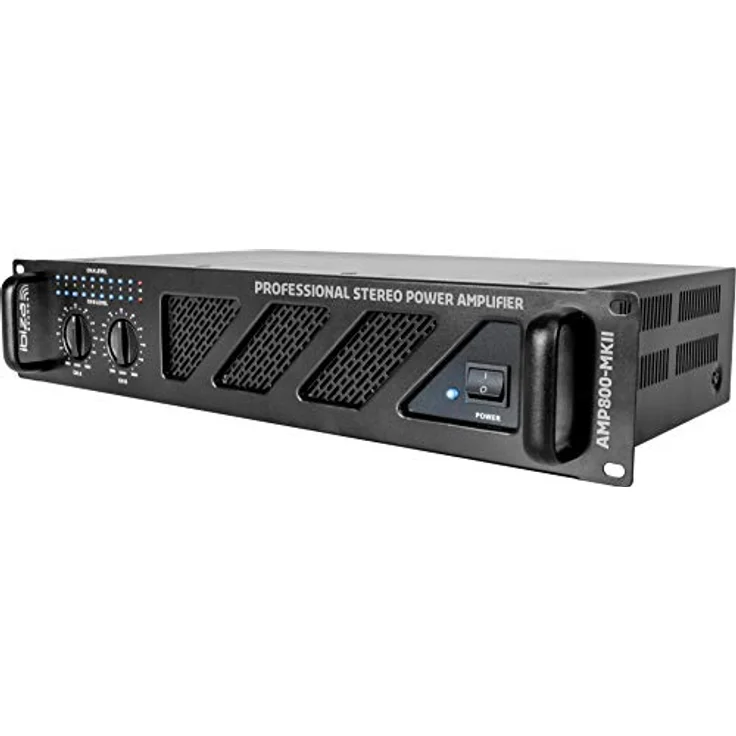 AMP800-MKII - IBIZA - Professioneller 2x600W PA-Verstärker mit RCA/Klinkeneingängen und Speakon-/Klemmenausgängen - 19" Rack - Schwarz – Bild 4