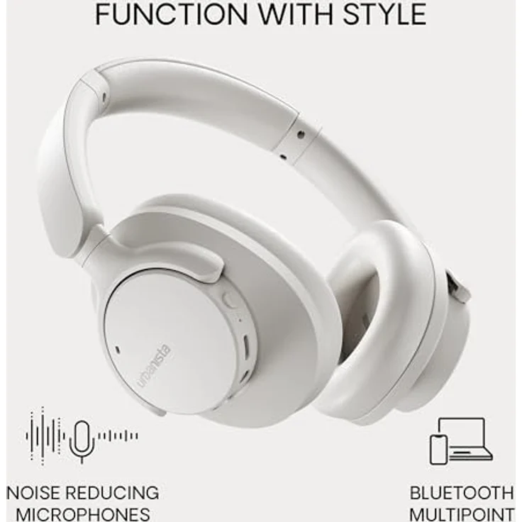 Urbanista Valencia, Kabellose On-Ear-Kopfhörer mit ANC und 40h Akkulaufzeit, Weiss – Bild 5