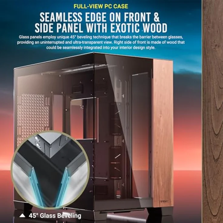 Antec GEH C8 Wood Full Tower schwarz Retail, PC-Gehäuse mit exotischem Holz und Doppelkammer-Design – Bild 2