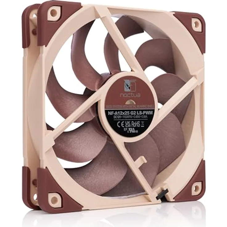 Noctua NF-A12x25 G2 LS-PWM, leiser 120mm Gehäuselüfter mit 4-Pin PWM und revolutionärer Kühlleistung, braun – Bild 2