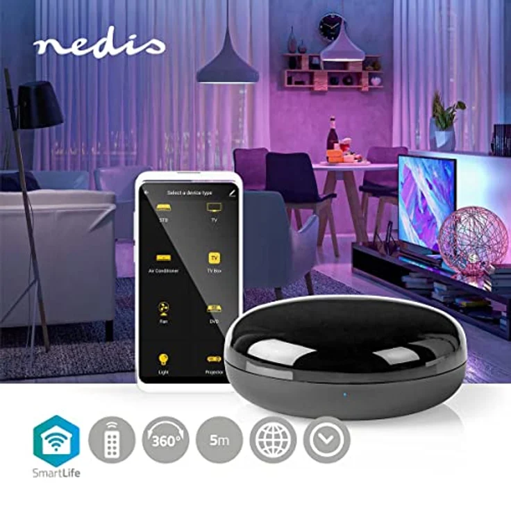 Nedis - Intelligente WLAN-Universal-Fernbedienung - Infrarot - App-Steuerung - Klimaanlage einschalten und Zeitplan für Ihren Fernseher festlegen – Bild 4