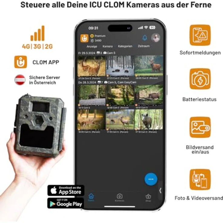 icuserver ICU CLOM Cam 5 - ICU Wildkamera 4G mit Full HD Bildern und Videoqualität, Nachtsicht, Bewegungssensor und Handyübertragung, inklusive 16GB SD-Karte - Vollständig wetterfest, entwickelt von Jägern für Jäger – Bild 3