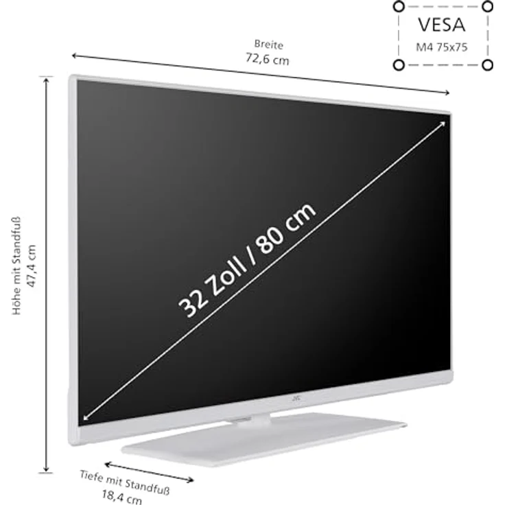 JVC Fernseher 32 Zoll Smart TV powered by TiVo (Full HD, HDR, Triple-Tuner, 6 Monate HD+ inkl.) LT-32VF5355W, Weiß - Preisvergleich – Bild 3