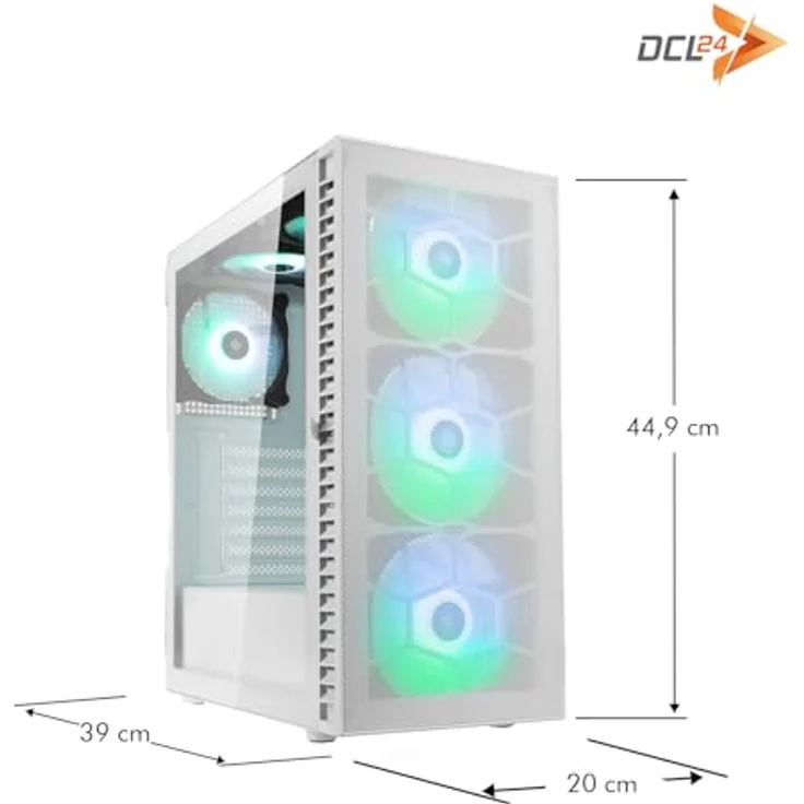 DCL24.DE Gamer PC Ryzen 3 3200G, 16GB RAM, 500GB SSD, Onboard Grafik, schwarz – Bild 5
