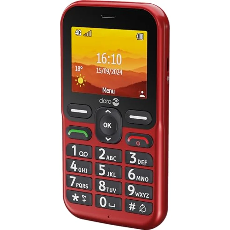 Doro Leva L10 Seniorenhandy, großes Display im Querformat – leistungsstarker Sound – Kamera – Assistenztaste mit GPS-Ortung – Basic-Telefon ohne Internet (rot) – Bild 4