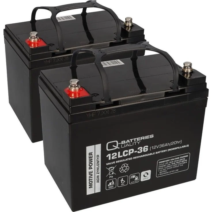 Markenlos Akku kompatibel E-Mobil Cascare, Ersatzakkusatz 2x 12V 36Ah für Casamobil und Strider Modelle