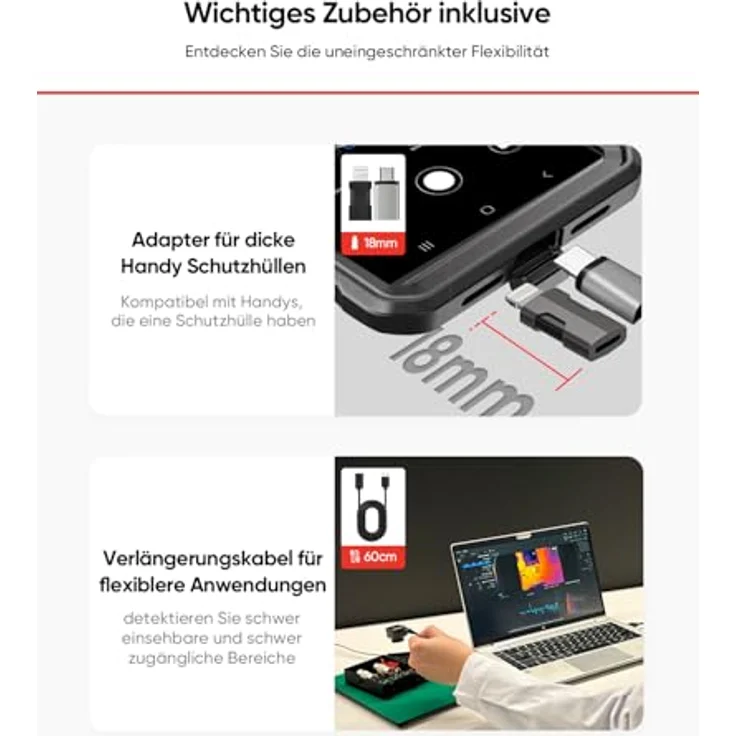 HIKMICRO Wärmebildkamera Mini2PlusV2, IR-Auflösung 256x192px, Kompatibel mit iOS und Android, USB-C/Lightning (iPhone 15-Serie) – Bild 5