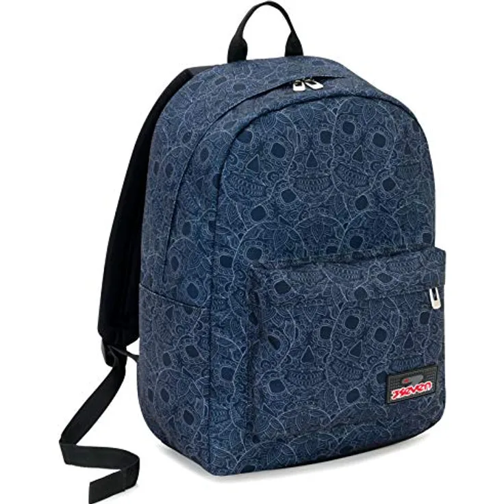 Sieben Ischoolpack Colorsnake, 27 L, Grigio, Tasca Porta Laptop 15", con Powerbank! Schule & Freizeit