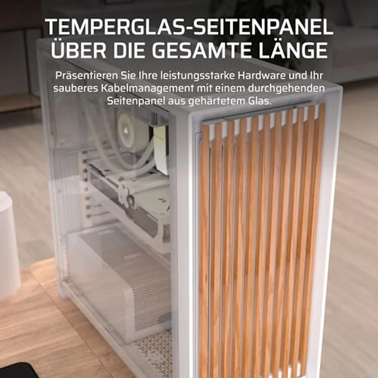 Corsair FRAME 5000D WOOD RS, Gehäuse - Miditower - Weiß, mit Holzfront, unterstützt bis zu 420mm Wasserkühlung, inkl. 2x 200mm Kühler – Bild 6