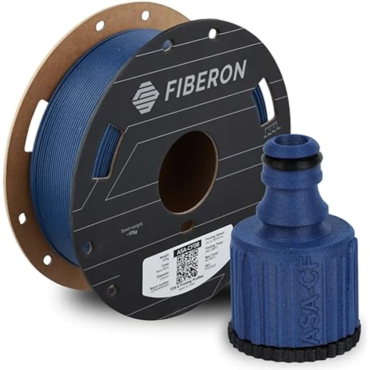 Polymaker Fiberon™ ASA-CF08, 3D Filament mit 8% Carbonfaser, UV-geschützt und hitzebeständig bis 103 °C, Blau, 500 g – Bild 1