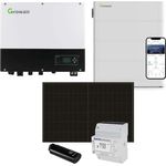 Growatt 5kWp PV Komplettanlage mit 7,6kWh Speicher, Enthält einen 3-phasigen 5kW Hybrid-Wechselrichter, WiFi-Stick, Hochvolt-Batteriemanagement, Basis für Hochvolt-Speicher, 3 Solarspeicher-Module, Verbindungskabelset und 13x 400W Full Black Solarmodule