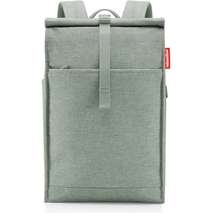 reisenthel urban rolltop backpack twist sage, geräumiger Rucksack aus recyceltem wasserabweisendem Polyester, mit Laptopfach und ergonomischem Rücken, 16L Volumen – Bild 1