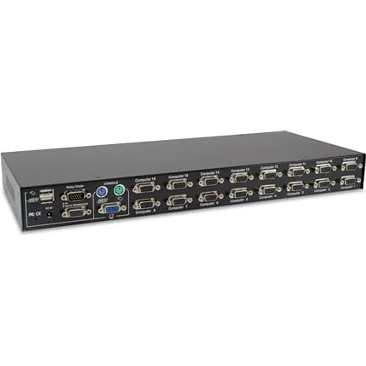 LevelOne KVM-3216, 16-Port PS/2-USB VGA KVM Switch mit OSD und Passwortschutz, Schwarz – Bild 2