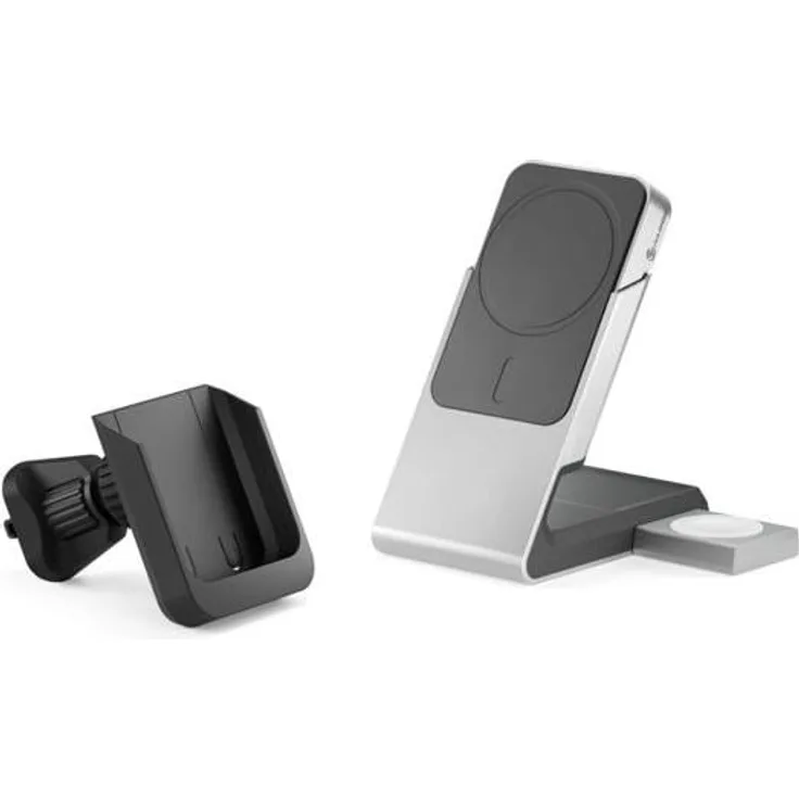 Alogic Matrix+ Wireless 3-in-1 Ladestation MagSafe + Vent Mount, Wireless Charger, Weiss