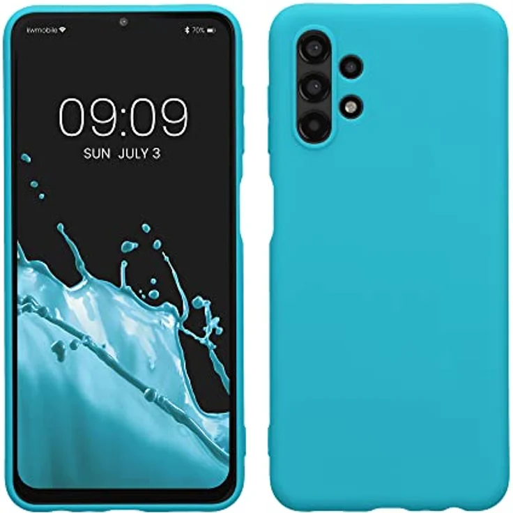 kwmobile Handyhülle für Samsung Galaxy A13 4G - TPU Case in Cool Glacier, flexibel mit kabellosem Laden, rutschfester Gummierung – Bild 1