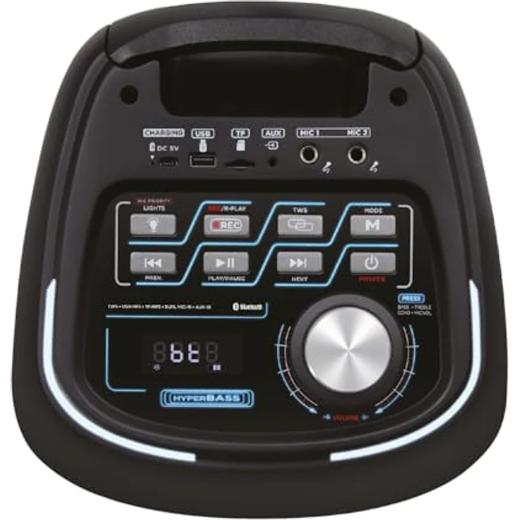 Aiwa KBTUS480, Tragbarer Bluetooth-Lautsprecher mit 40 W RMS, schwarz, 6 Stunden Akkulaufzeit, Bluetooth 5.0, FM-Radio – Bild 3