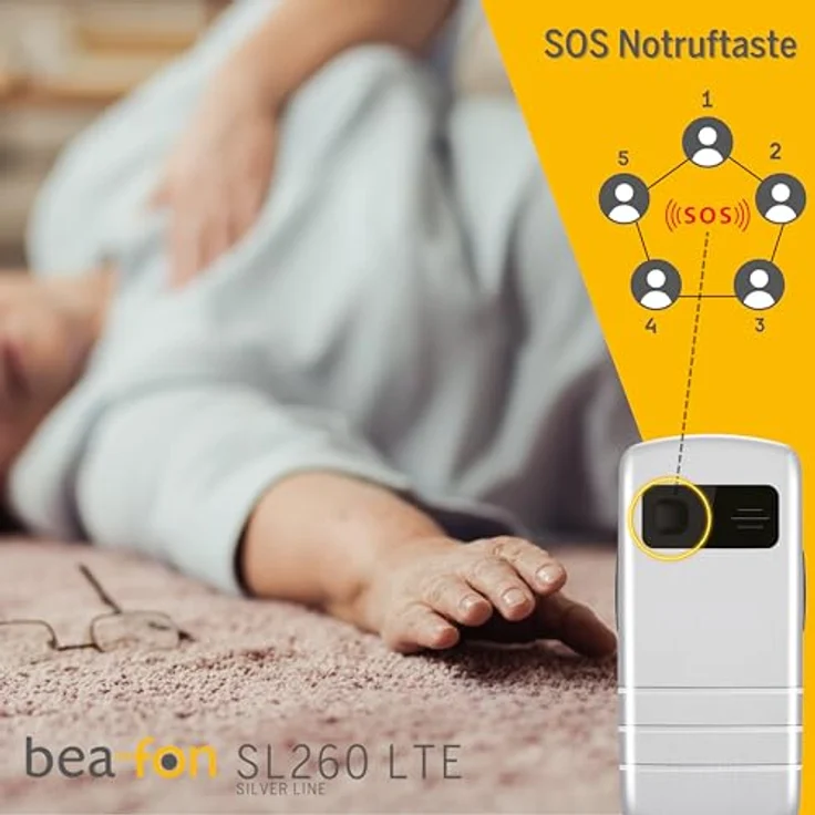 Beafon SL260 LTE 4G Silverline Seniorenhandy mit SOS Notruftaste Hörgerätekompatibel M4/T4 Lichtsignal Display 2,2" Silver – Bild 2