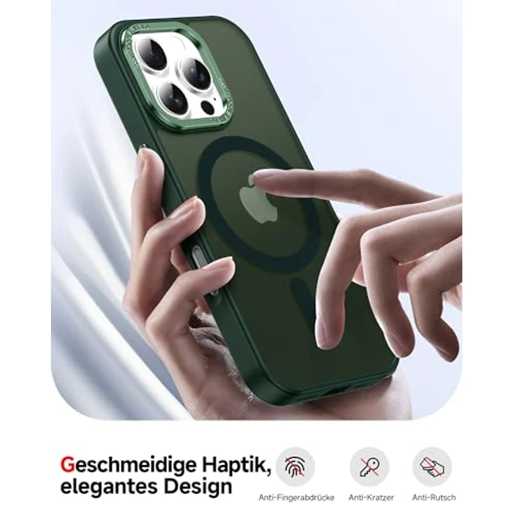 LeYi für iPhone 16 Pro Hülle mit MagSafe, 360° Militärschutz, Stoßfest, Anti-Rutsch, Kratzfest, Dünn, inklusive 2 Schutzglas, Grün – Bild 5