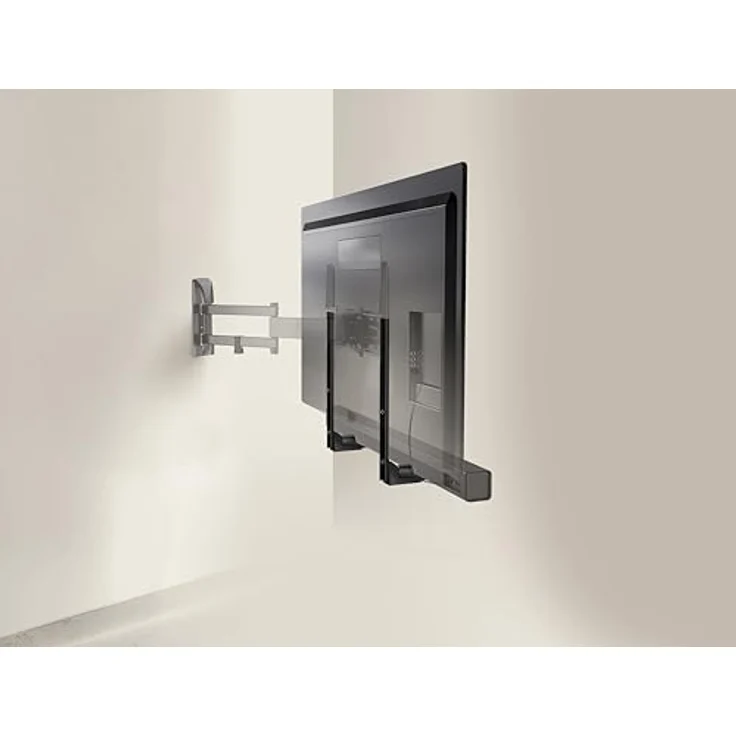 Meliconi Universal TV Soundbar Halterung, höhenverstellbar bis 10 kg, mit Kabeldurchführung und Vibrationsschutz, Schwarz – Bild 4