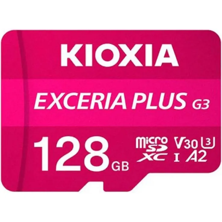 Kioxia microSD Exceria Plus 128GB, UHS-I U3, bis zu 100 MB/s, V30, robust und wasserfest