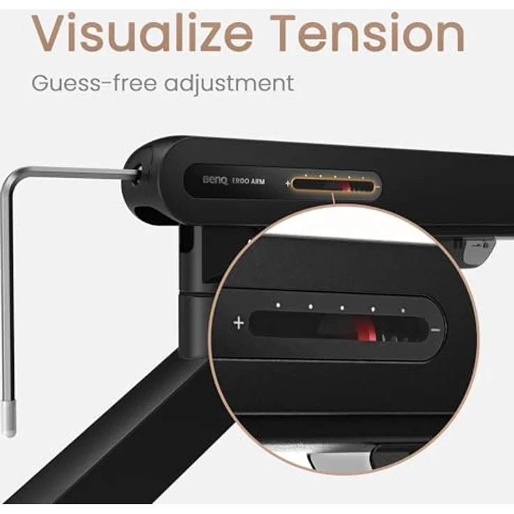 BenQ Ergo Arm BSL01, VESA-kompatibler Monitorarm für Monitore bis 40 Zoll und 11 kg, stufenlose Einstellung, integriertes Kabelmanagement, stabile Tischhalterung, Tischdicken 10-50 mm – Bild 5