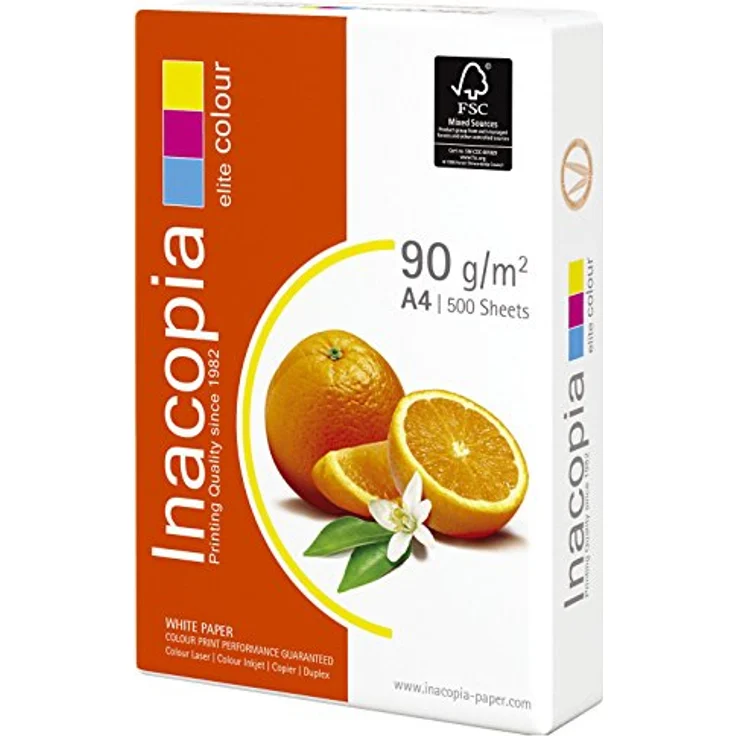 Inacopia Multifunktionspapier Elite, A4, holzfrei, 90 g/qm, 500 Blatt, weiß – Bild 1
