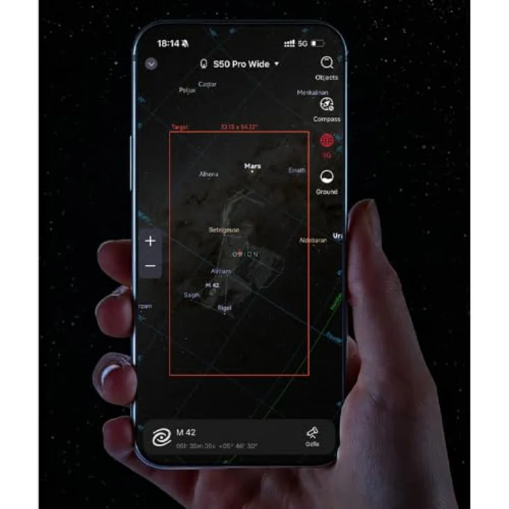 ZWO Seestar S50 Pro, Smart-Teleskop mit 4K Auflösung, 128 GB Speicher, App-Steuerung, Akkulaufzeit bis zu 9 h – Bild 4