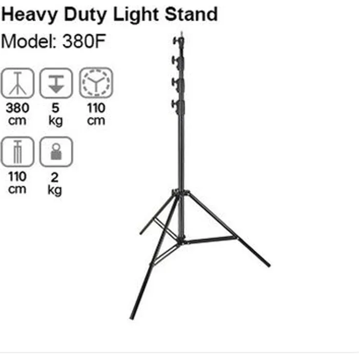 Godox 380F, Heavy Duty Light Stand aus stabilem Aluminium, max. Höhe 380 cm