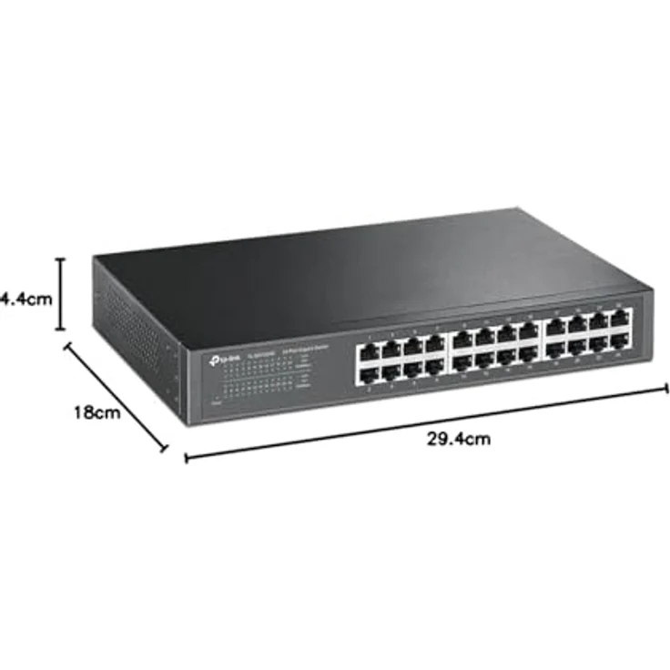 TP-Link TL-SG1024D 24 Port Gigabit Netzwerk Switch, Rackmount, 48 Gbit/s Switching-Kapazität, 24 RJ-45 Ports, Metallgehäuse, IGMP-Snooping, unmanaged, Plug-and-Play, schwarz – Bild 5