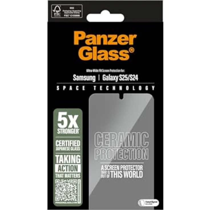 PanzerGlass Ceramic Displayschutz für Samsung Galaxy S25 und S24, splitterfeste transparente Schutzfolie – Bild 3