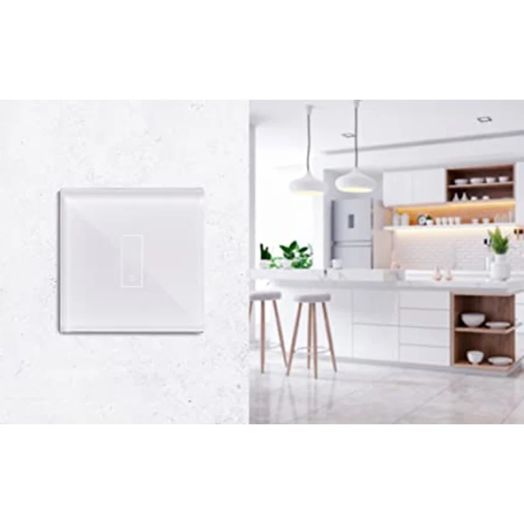 iotty E1 PLUS, intelligenter WiFi-Schalter für Licht und Tore, kompatibel mit Google Home, Alexa und Siri, iOS/Android App, beleuchtetes Glas-Touchfeld, Temperatur- und Helligkeitssensoren, Weiß – Bild 4