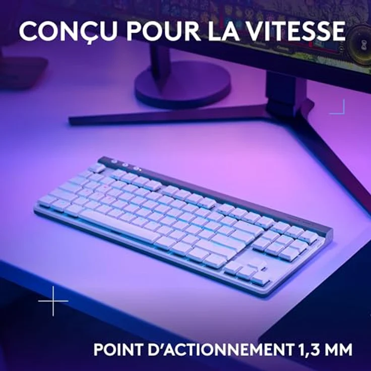 Logitech G G515 Lightspeed TKL Kabellose Tastatur (FRA) (Blue | Tactile) - Weiß - Schlankes Design und erstklassiges Tipperlebnis – Bild 3