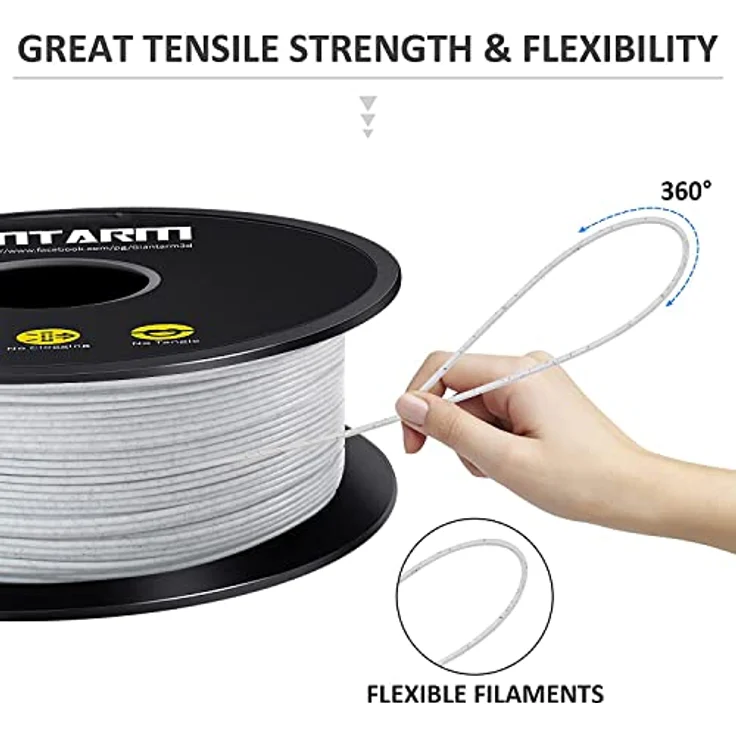 GIANTARM Silk PLA Filament 1.75mm, 3D Drucker Filament Seidenmarmor, 1kg Spule mit hochwertigem Marmoreffekt – Bild 3