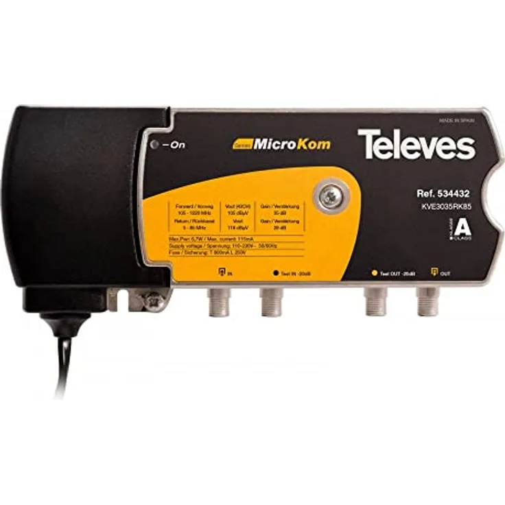 Televes MICROKOM Rückkanal Verstärker T4, 5-85 MHz, G30/35 dB, terrestrisch