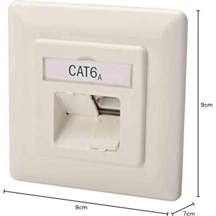 Digitus CAT 6A Unterputz Anschlussdose, 2 Ports, geschirmte RJ45-Buchsen, Pure White RAL 9010 – Bild 9