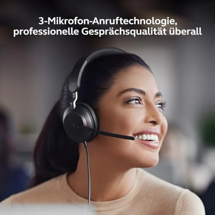 Jabra Evolve2 40 SE, schnurgebundenes Mono Headset mit USB-C/A, zertifiziert für UC-Plattformen, hohe Geräuschunterdrückung und komfortable Passform – Bild 4