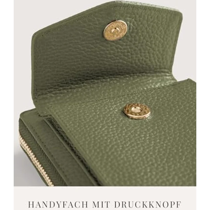 Lazarotti Bologna Leather Handytasche, 11 cm, 100% Leder, oliv – Bild 8