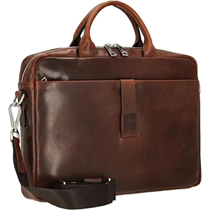 JOOP! Loreto Pandion BriefBag, edle Laptoptasche aus glattem Fettleder, braun, für A4-Unterlagen und 15,6 Zoll Laptop, mit Trolley-Aufsteckfunktion und verstellbarem Schultergurt – Bild 5