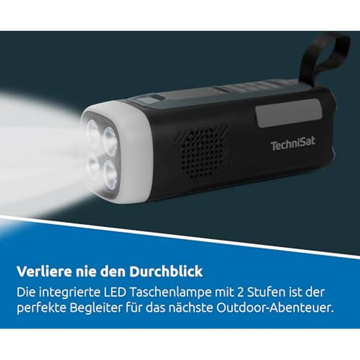 TechniSat Viola Kurbelradio, Notfallradio mit Solar & Kurbel, 4500 mAh, UKW, Bluetooth 5.3, Powerbank-Funktion, LED Taschenlampe – Bild 5