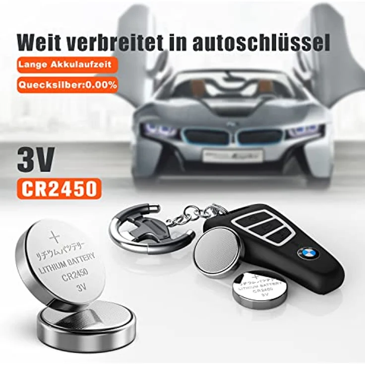 CR 2450 40er Votivkerzen,CR2450 Batterien 3V Lithium-Knopfzelle,Teelichter, Video, Computer, Rechner, IC-Karten, elektrische Produkte – Bild 5