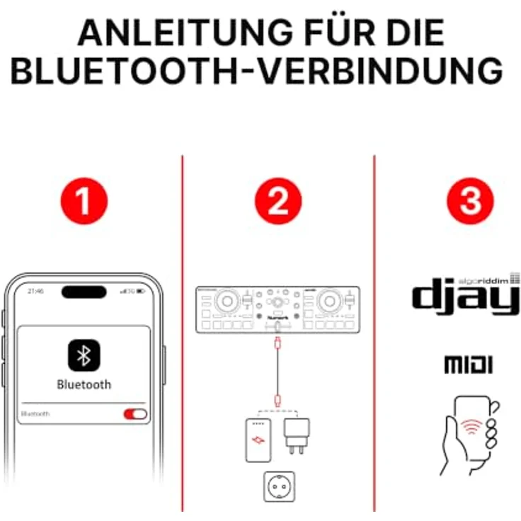 Numark Mixtrack Go, tragbarer 2-Kanal DJ Controller mit Serato DJ Lite, Bluetooth-MIDI und USB-C Anschluss – Bild 12